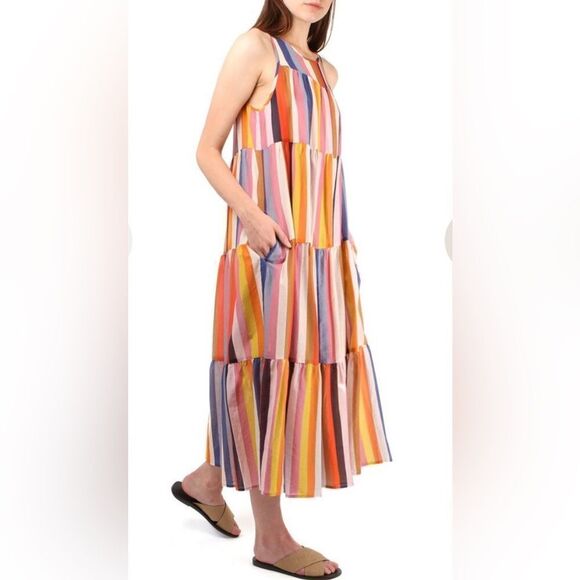 Xirena Eva Dress in Colorful Aventine Stripe - Picture 1 of 11